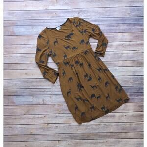 Boden “Oh Deer!” Tunic dress Sz 4 R --  3/4 Sleeve